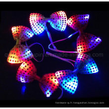OEM Hot Sale Party Clignotant LED Sequin Bow Tie Bowtie